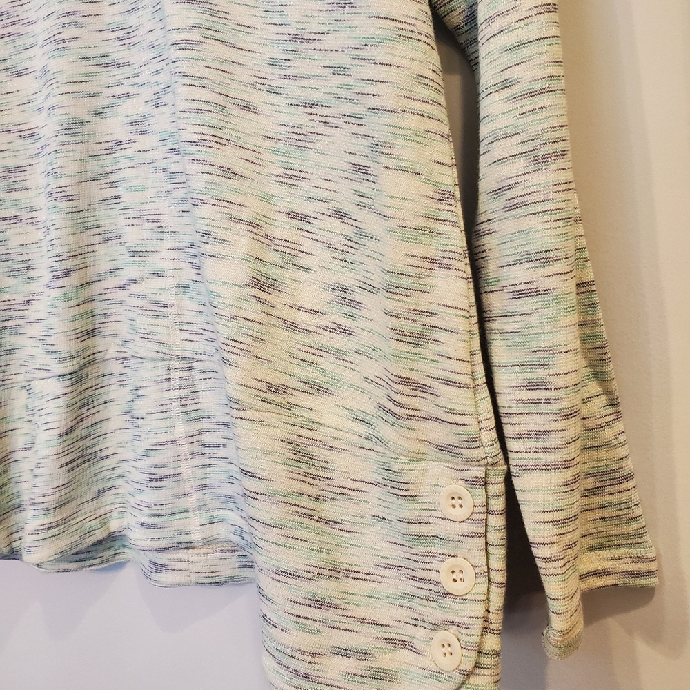 T By Talbots Size Large Green Heathered Top Nwt - image 2